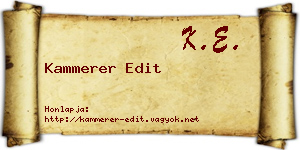 Kammerer Edit névjegykártya